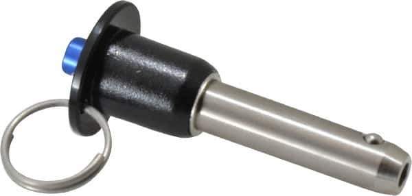 Gibraltar - 1/2" Diam, 1-1/2" Usable Length, Button Handle, Quick Release Pin - Grade 304 Stainless Steel, Bright Finish - Exact Tool & Supply