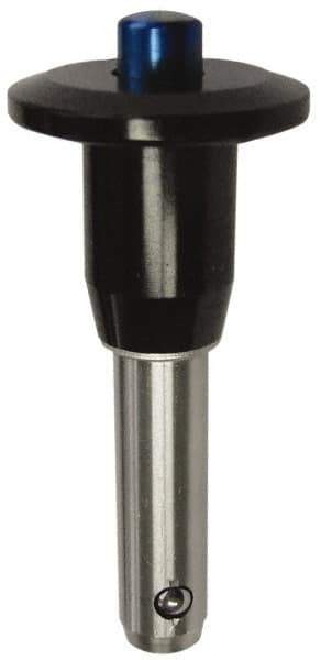 Gibraltar - 3/8" Diam, 1-1/2" Usable Length, Button Handle, Quick Release Pin - Grade 4130 Steel, Zinc-Plated Finish - Exact Tool & Supply