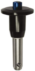 Gibraltar - 3/8" Diam, 3/4" Usable Length, Button Handle, Quick Release Pin - Grade 304 Stainless Steel, Bright Finish - Exact Tool & Supply
