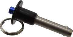 Gibraltar - 3/8" Diam, 1-1/4" Usable Length, Button Handle, Quick Release Pin - Grade 304 Stainless Steel, Bright Finish - Exact Tool & Supply