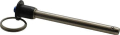 Gibraltar - 5/16" Diam, 3" Usable Length, Button Handle, Quick Release Pin - Grade 304 Stainless Steel, Bright Finish - Exact Tool & Supply