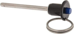Gibraltar - 3/16" Diam, 2" Usable Length, Button Handle, Quick Release Pin - Grade 17-4 Stainless Steel, Bright Finish - Exact Tool & Supply