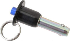 Gibraltar - 1/2" Diam, 1" Usable Length, Button Handle, Quick Release Pin - Grade 4130 Steel, Zinc-Plated Finish - Exact Tool & Supply
