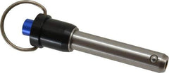 Gibraltar - 5/8" Diam, 2-1/2" Usable Length, Ring Handle, Quick Release Pin - Grade 17-4 Stainless Steel, Bright Finish - Exact Tool & Supply