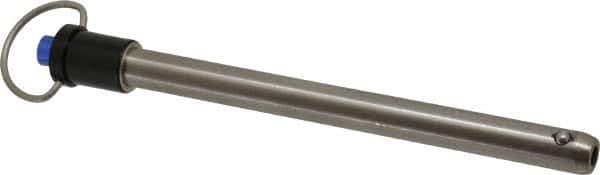 Gibraltar - 1/2" Diam, 5-1/2" Usable Length, Ring Handle, Quick Release Pin - Grade 17-4 Stainless Steel, Bright Finish - Exact Tool & Supply