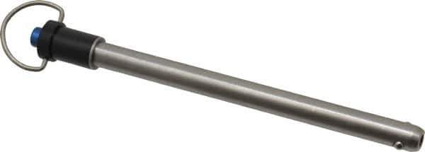 Gibraltar - 3/8" Diam, 4-1/2" Usable Length, Ring Handle, Quick Release Pin - Grade 17-4 Stainless Steel, Bright Finish - Exact Tool & Supply