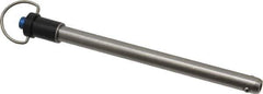 Gibraltar - 3/8" Diam, 4-1/2" Usable Length, Ring Handle, Quick Release Pin - Grade 17-4 Stainless Steel, Bright Finish - Exact Tool & Supply
