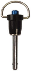 Gibraltar - 1/2" Diam, 5" Usable Length, Ring Handle, Quick Release Pin - Grade 17-4 Stainless Steel, Bright Finish - Exact Tool & Supply
