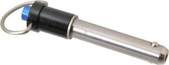 Gibraltar - 3/8" Diam, 1-1/2" Usable Length, Ring Handle, Quick Release Pin - Grade 17-4 Stainless Steel, Bright Finish - Exact Tool & Supply