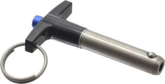 Gibraltar - 7/16" Diam, 1-1/2" Usable Length, T Handle, Quick Release Pin - Grade 17-4 Stainless Steel, Bright Finish - Exact Tool & Supply