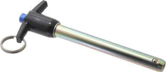 Gibraltar - 1/2" Diam, 4" Usable Length, T Handle, Quick Release Pin - Grade 4130 Steel, Zinc-Plated Finish - Exact Tool & Supply