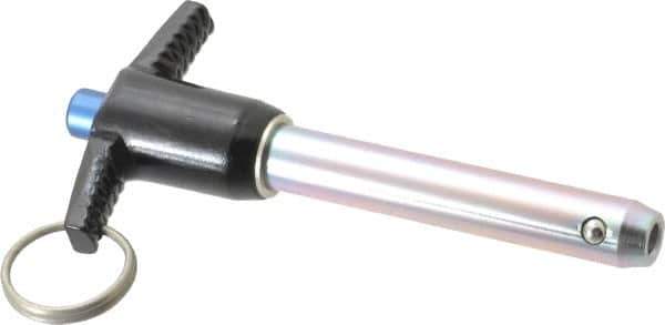 Gibraltar - 1/2" Diam, 2-1/2" Usable Length, T Handle, Quick Release Pin - Grade 4130 Steel, Zinc-Plated Finish - Exact Tool & Supply