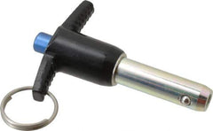 Gibraltar - 1/2" Diam, 1-1/4" Usable Length, T Handle, Quick Release Pin - Grade 4130 Steel, Zinc-Plated Finish - Exact Tool & Supply
