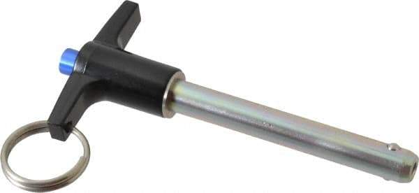 Gibraltar - 3/8" Diam, 2-1/2" Usable Length, T Handle, Quick Release Pin - Grade 4130 Steel, Zinc-Plated Finish - Exact Tool & Supply