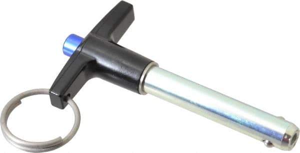 Gibraltar - 3/8" Diam, 1-3/4" Usable Length, T Handle, Quick Release Pin - Grade 4130 Steel, Zinc-Plated Finish - Exact Tool & Supply