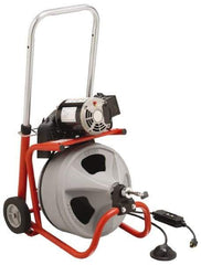 Ridgid - Electric Battery Drain Cleaning Machine - For 3" to 4" Pipe, 75' Cable - Exact Tool & Supply