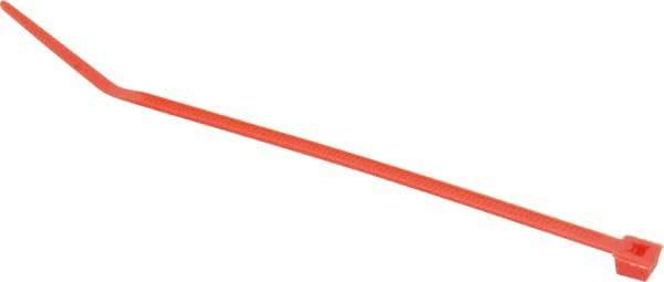 Made in USA - 4-1/8" Long Red Nylon Standard Cable Tie - 18 Lb Tensile Strength, 1.07mm Thick, 22.23mm Max Bundle Diam - Exact Tool & Supply
