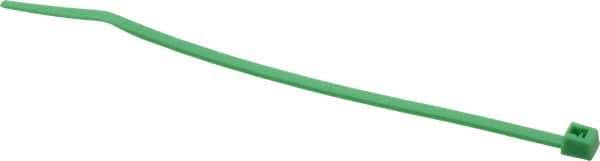 Made in USA - 4-1/8" Long Green Nylon Standard Cable Tie - 18 Lb Tensile Strength, 1.07mm Thick, 7/8" Max Bundle Diam - Exact Tool & Supply