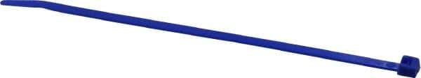 Made in USA - 5.84" Long Blue Nylon Standard Cable Tie - 40 Lb Tensile Strength, 1.24mm Thick, 36.42mm Max Bundle Diam - Exact Tool & Supply