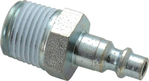 CEJN - 1/2 Male NPT Industrial Pneumatic Hose Connector - Steel Zinc-Plated, 1/4" Body Diam - Exact Tool & Supply