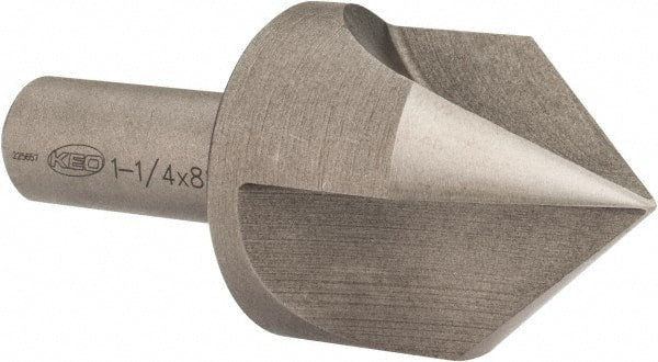 Keo - 1-1/4" Head Diam, 1/2" Shank Diam, 3 Flute 82° High Speed Steel Countersink - Exact Tool & Supply