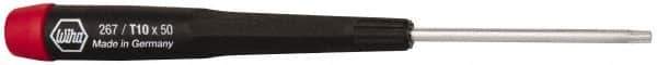 Wiha - T10 Torx Driver - 1-9/16" Blade Length, 5-3/4" OAL, Tapered Handle - Exact Tool & Supply