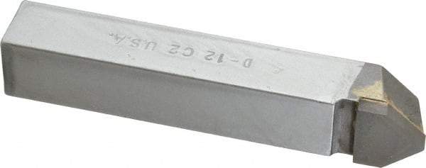 Made in USA - 3/4 x 3/4" Shank, Pointed Nose Single Point Tool Bit - D-12, Grade C2 - Exact Tool & Supply