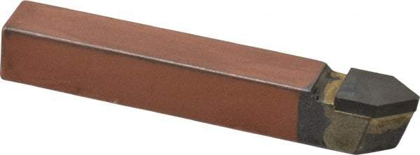 Made in USA - 3/8 x 3/8" Shank, Pointed Nose Single Point Tool Bit - D-6, Grade C5 - Exact Tool & Supply