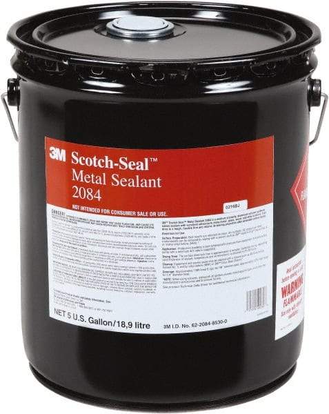 3M - 5 Gal Silver Metal Sealant - Dries to a Tough, Flexible Film, Water, Oil & Fuel Resistant, Retains Sealing Properties, Bonds & Seals Aluminum to Glass, Metals & Woods - Exact Tool & Supply