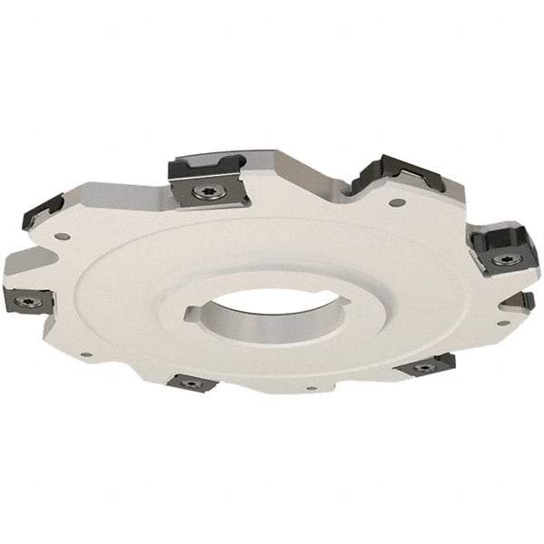 Iscar - Arbor Hole Connection, 0.118" Cutting Width, 36.5mm Depth of Cut, 125mm Cutter Diam, 32mm Hole Diam, 16 Tooth Indexable Slotting Cutter - SDN Toolholder, LNET Insert, Right Hand Cutting Direction - Exact Tool & Supply
