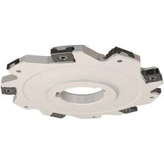 Iscar - Arbor Hole Connection, 0.197" Cutting Width, 36mm Depth of Cut, 125mm Cutter Diam, 32mm Hole Diam, 16 Tooth Indexable Slotting Cutter - SDN Toolholder, LNET Insert, Right Hand Cutting Direction - Exact Tool & Supply