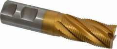 Hertel - 1" Diam, Fine Pitch, 2" LOC, 5 Flute Cobalt Roughing Square End Mill - TiN Finish, 4-1/2" OAL, 1" Shank Diam, Single End, Centercutting, 30° Helix - Exact Tool & Supply