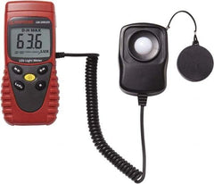 Amprobe - 9 Volt Battery, 40 to 40,000 FC, LCD Display, Silicone Photodiode Light Meter - 3 Accuracy, Compatible with All Visible Light Lighting, Built In Memory - Exact Tool & Supply