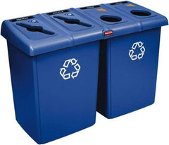 Rubbermaid - 92 Gal Blue Square Recycling Container - Plastic, 35" High x 53" Long x 24" Wide - Exact Tool & Supply