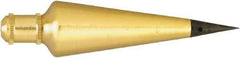Johnson Level & Tool - 4-3/8 Inch Long, 1-1/8 Inch Diameter Brass Plumb Bob - 8 Ounce, Has Replacable Tip - Exact Tool & Supply