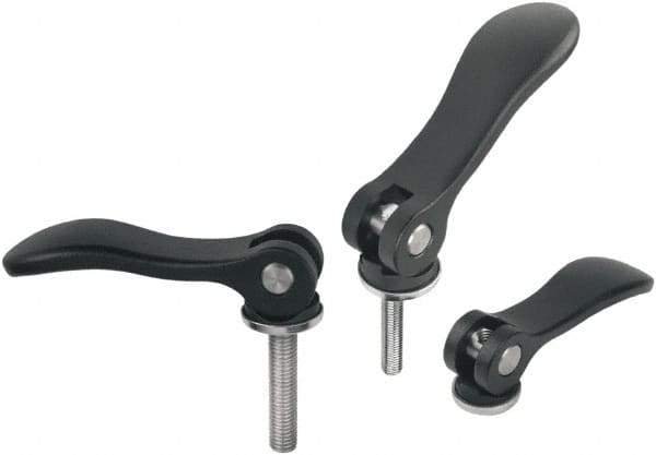 KIPP - M8, Aluminum Threaded Stud Adjustable Clamping Handle - 108mm OAL, 28.5mm High - Exact Tool & Supply