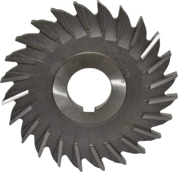 Made in USA - 4" Diam x 1/4" Width of Cut, 24 Teeth, Cobalt Side Milling Cutter - Straight Teeth, Uncoated - Exact Tool & Supply