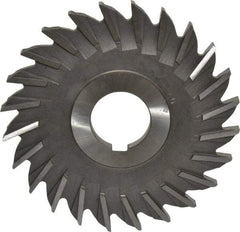 Made in USA - 4" Diam x 1/4" Width of Cut, 24 Teeth, Cobalt Side Milling Cutter - Straight Teeth, Uncoated - Exact Tool & Supply