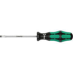 Wera - 8mm Blade Width, Slotted Screwdriver - 175mm Blade Length, Round Shank, Ergonomic Handle - Exact Tool & Supply