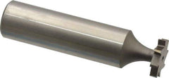 Made in USA - 1/2" Diam x 3/32" Face Width, High Speed Steel, 8 Teeth, Shank Connection Woodruff Keyseat Cutter - Uncoated, 2-3/32" OAL x 1/2" Shank, Staggered Teeth, ANSI 304, Old Standard 2 - Exact Tool & Supply