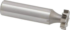 Made in USA - 5/8" Diam x 5/32" Face Width, High Speed Steel, 8 Teeth, Shank Connection Woodruff Keyseat Cutter - Uncoated, 2-5/32" OAL x 1/2" Shank, Staggered Teeth, ANSI 505, Old Standard 6 - Exact Tool & Supply