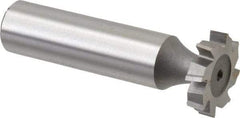 Made in USA - 3/4" Diam x 5/32" Face Width, High Speed Steel, 8 Teeth, Shank Connection Woodruff Keyseat Cutter - Uncoated, 2-5/32" OAL x 1/2" Shank, Staggered Teeth, ANSI 506, Old Standard 8 - Exact Tool & Supply