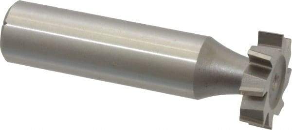 Made in USA - 3/4" Diam x 3/16" Face Width, High Speed Steel, 8 Teeth, Shank Connection Woodruff Keyseat Cutter - Uncoated, 2-3/16" OAL x 1/2" Shank, Staggered Teeth, ANSI 606, Old Standard 9 - Exact Tool & Supply