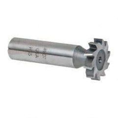 Made in USA - 7/8" Diam x 3/16" Face Width, High Speed Steel, 10 Teeth, Shank Connection Woodruff Keyseat Cutter - Uncoated, 2-3/16" OAL x 1/2" Shank, Staggered Teeth, ANSI 607, Old Standard 11 - Exact Tool & Supply