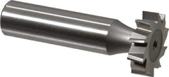 Made in USA - 7/8" Diam x 7/32" Face Width, High Speed Steel, 10 Teeth, Shank Connection Woodruff Keyseat Cutter - Uncoated, 2-7/32" OAL x 1/2" Shank, Staggered Teeth, ANSI 707, Old Standard 12 - Exact Tool & Supply