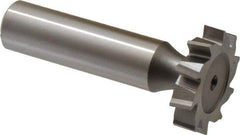 Made in USA - 1" Diam x 7/32" Face Width, High Speed Steel, 10 Teeth, Shank Connection Woodruff Keyseat Cutter - Uncoated, 2-7/32" OAL x 1/2" Shank, Staggered Teeth, ANSI 708, Old Standard 14 - Exact Tool & Supply