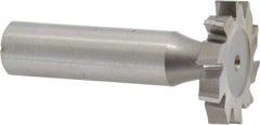 Made in USA - 1-1/8" Diam x 3/16" Face Width, High Speed Steel, 10 Teeth, Shank Connection Woodruff Keyseat Cutter - Uncoated, 2-3/16" OAL x 1/2" Shank, Staggered Teeth, ANSI 609, Old Standard 16 - Exact Tool & Supply