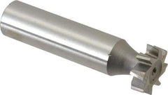 Made in USA - 5/8" Diam x 3/16" Face Width, High Speed Steel, 8 Teeth, Shank Connection Woodruff Keyseat Cutter - Uncoated, 2-3/16" OAL x 1/2" Shank, Staggered Teeth, ANSI 605, Old Standard 61 - Exact Tool & Supply