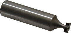 Made in USA - 5/16" Diam x 3/32" Face Width, High Speed Steel, 6 Teeth, Shank Connection Woodruff Keyseat Cutter - Uncoated, 2-3/32" OAL x 1/2" Shank, Staggered Teeth, ANSI 302-1/2, Old Standard 207 - Exact Tool & Supply