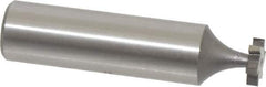 Made in USA - 3/8" Diam x 3/32" Face Width, High Speed Steel, 6 Teeth, Shank Connection Woodruff Keyseat Cutter - Uncoated, 2-3/32" OAL x 1/2" Shank, Staggered Teeth, ANSI 303, Old Standard 212 - Exact Tool & Supply